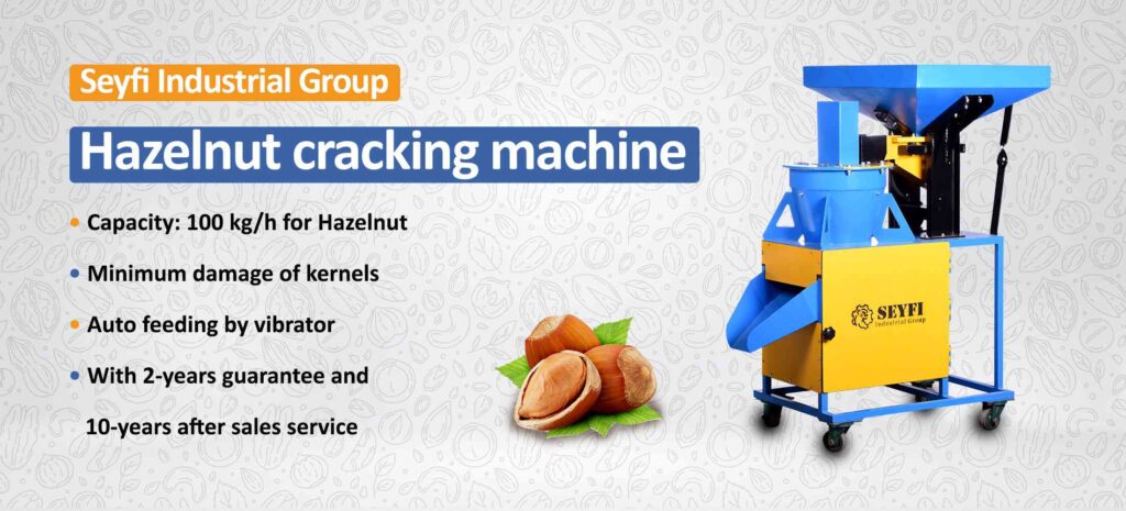 Hazelnut cracking machine